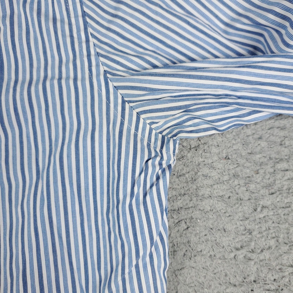 Tommy Hilfiger Shirt Mens 16 Blue Striped Dress Button Up Long Sleeve * - Picture 4 of 8